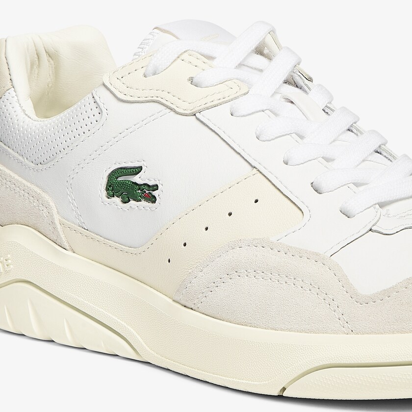 Tenis Lacoste Masculino Branco Cinzentas Men’s Game Advance Luxe Leather and Suede HF9-38493Z1