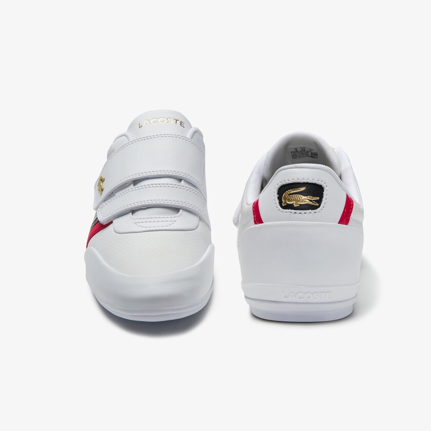 Tenis Lacoste Masculino Branco Vermelhas Misano Strap Leather and Synthetic KU1-45264S2