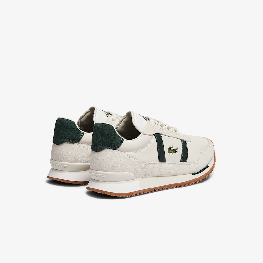 Tenis Lacoste Feminino Bege Verdes Partner Retro Leather OQ3-67246T2