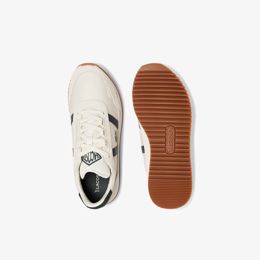 Tenis Lacoste Feminino Bege Verdes Partner Retro Leather OQ3-67246T2