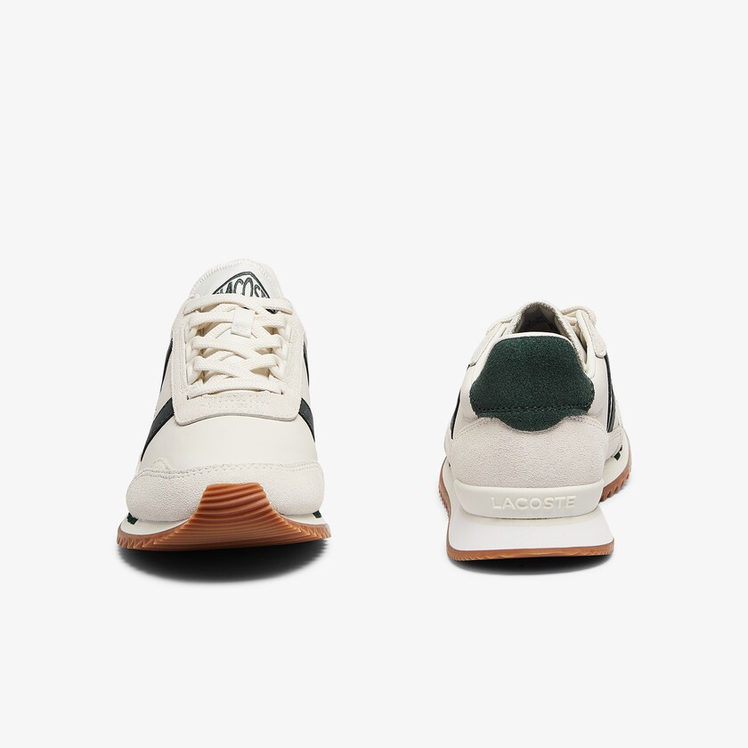 Tenis Lacoste Feminino Bege Verdes Partner Retro Leather OQ3-67246T2