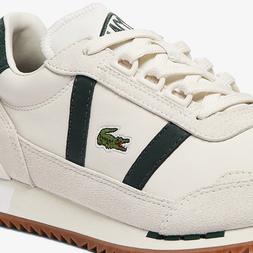 Tenis Lacoste Feminino Bege Verdes Partner Retro Leather OQ3-67246T2