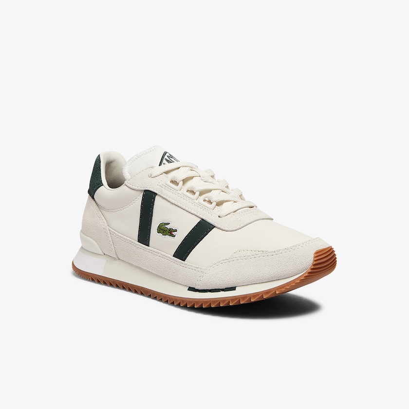 Tenis Lacoste Feminino Bege Verdes Partner Retro Leather OQ3-67246T2