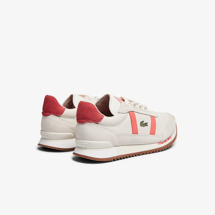 Tenis Lacoste Feminino Bege Rosa Partner Retro Leather PN1-44794L7