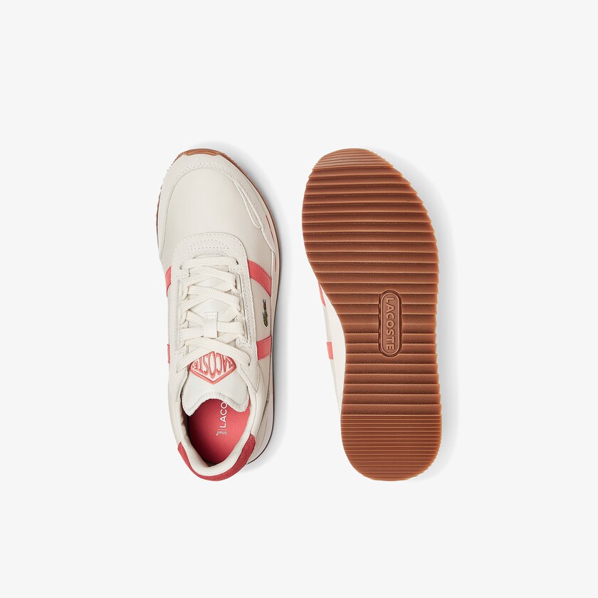 Tenis Lacoste Feminino Bege Rosa Partner Retro Leather PN1-44794L7