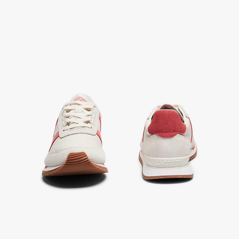 Tenis Lacoste Feminino Bege Rosa Partner Retro Leather PN1-44794L7