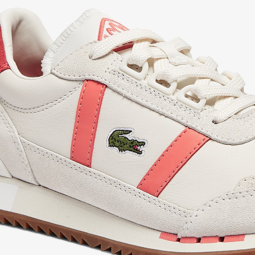 Tenis Lacoste Feminino Bege Rosa Partner Retro Leather PN1-44794L7