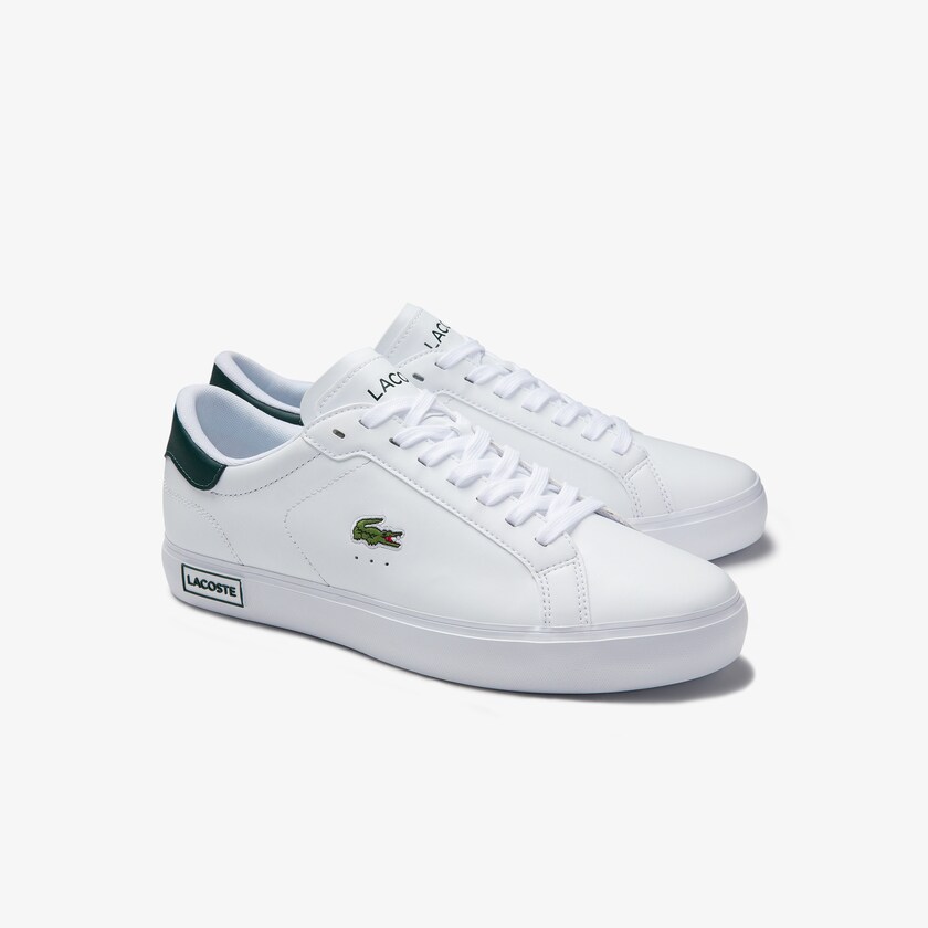 Tenis Lacoste Masculino Branco Verdes Escuro Power Court Low Top XV2-79777S5