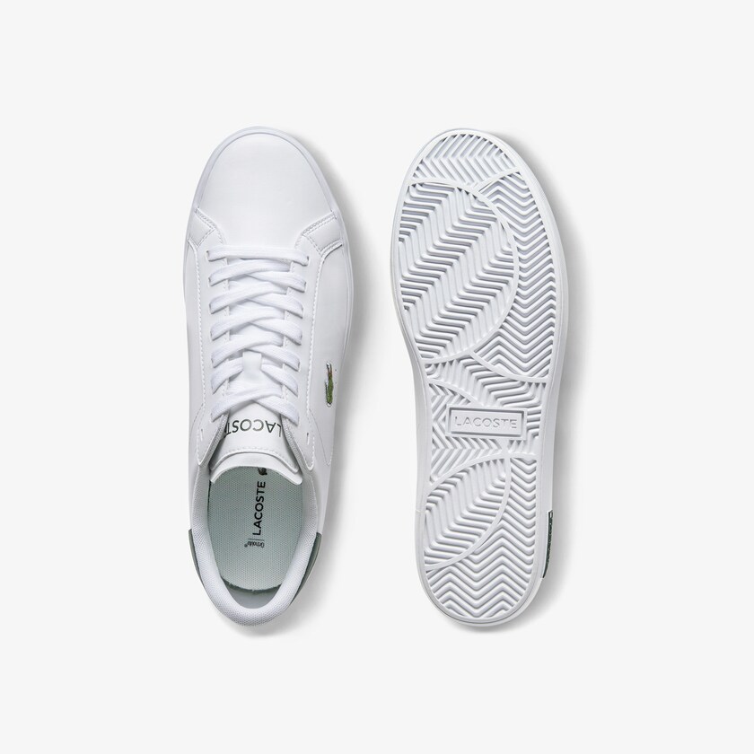 Tenis Lacoste Masculino Branco Verdes Escuro Power Court Low Top XV2-79777S5
