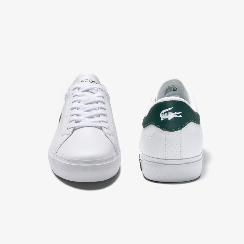 Tenis Lacoste Masculino Branco Verdes Escuro Power Court Low Top XV2-79777S5