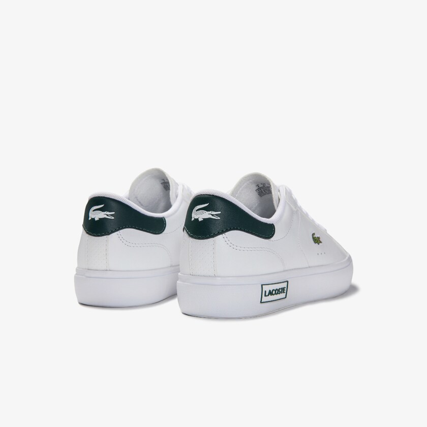 Tenis Lacoste Feminino Branco Verdes Escuro Powercourt Leather PB9-20622R1