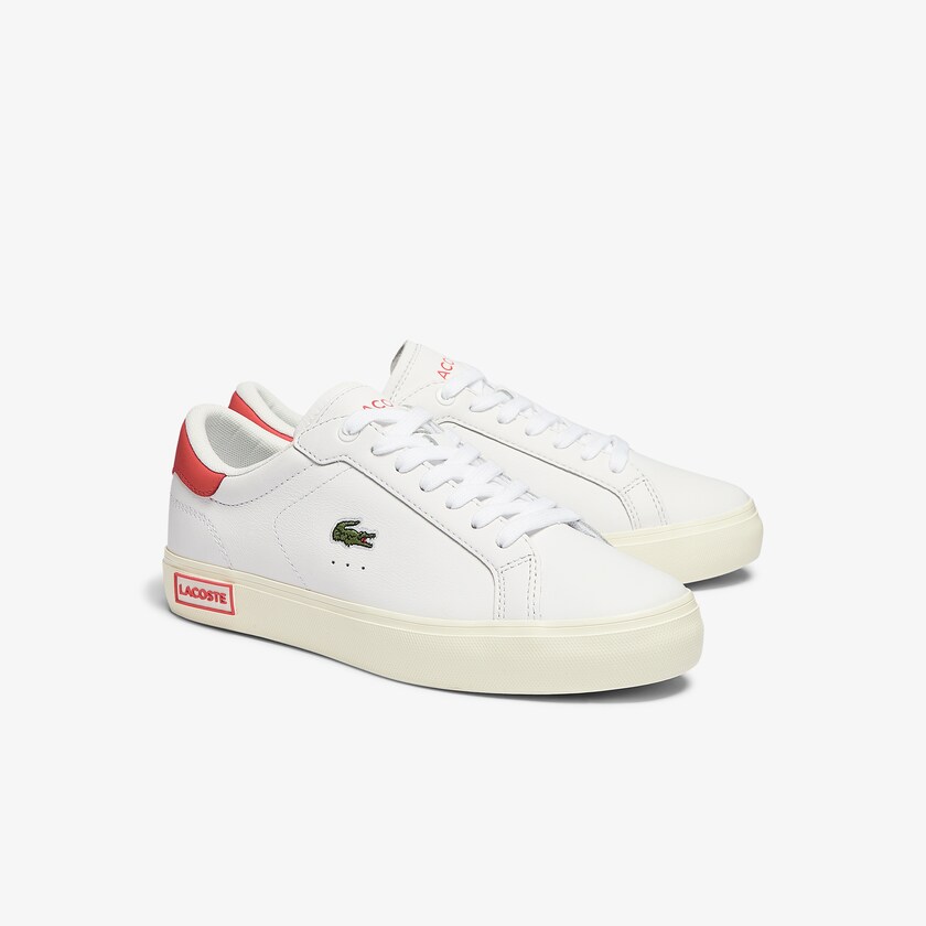 Tenis Lacoste Feminino Branco Rosa Powercourt Leather EG8-65056L6