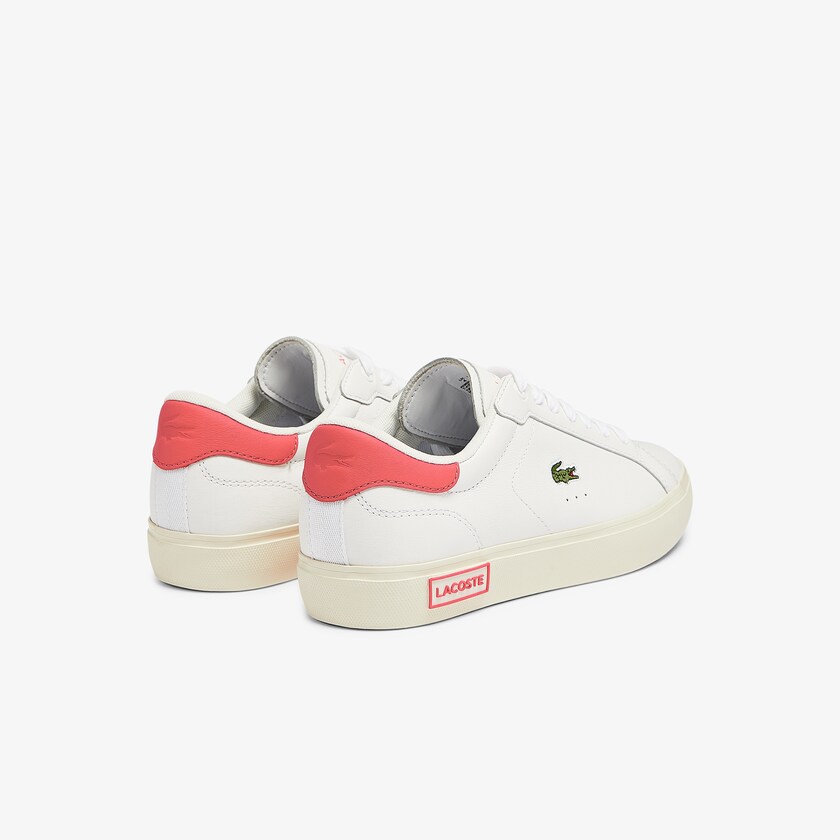 Tenis Lacoste Feminino Branco Rosa Powercourt Leather EG8-65056L6