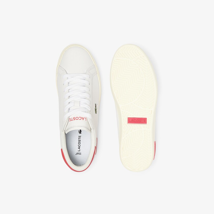 Tenis Lacoste Feminino Branco Rosa Powercourt Leather EG8-65056L6