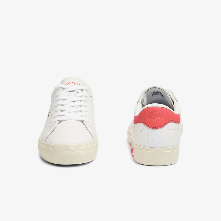 Tenis Lacoste Feminino Branco Rosa Powercourt Leather EG8-65056L6
