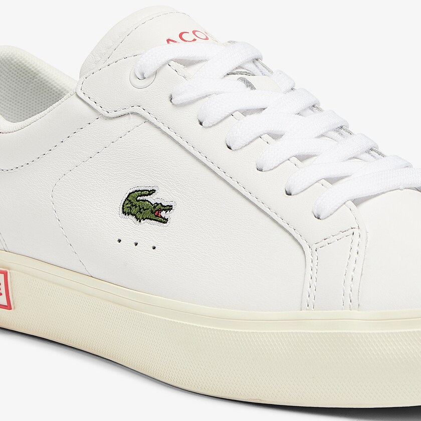 Tenis Lacoste Feminino Branco Rosa Powercourt Leather EG8-65056L6