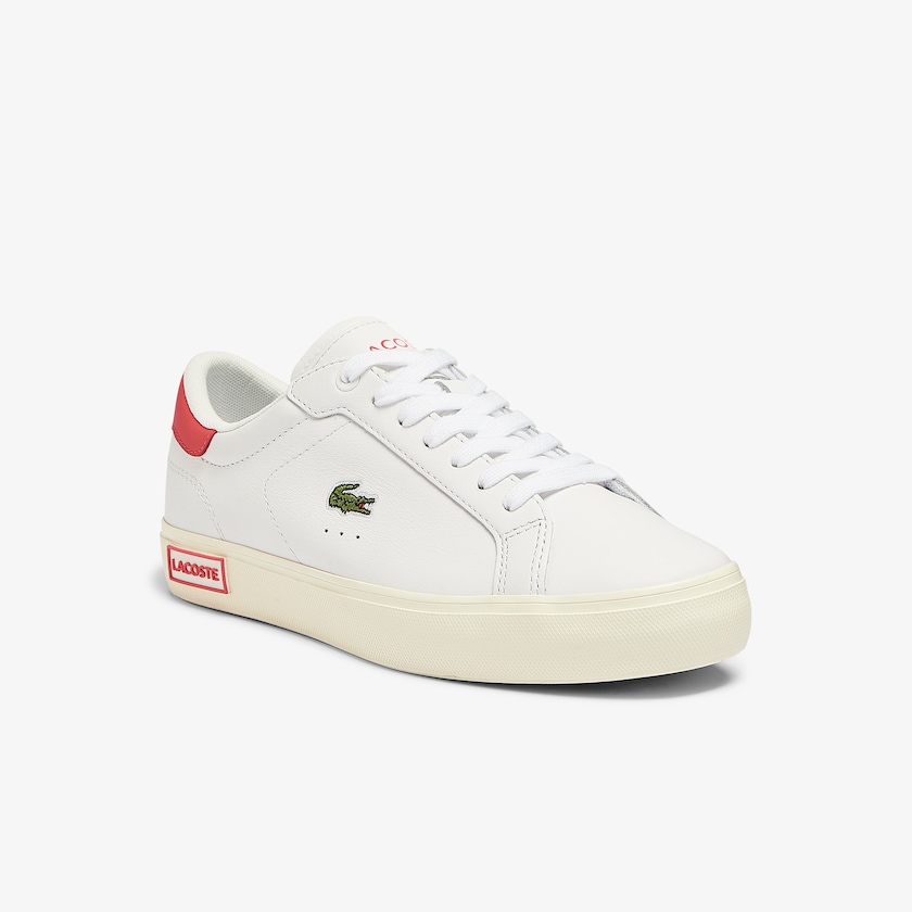 Tenis Lacoste Feminino Branco Rosa Powercourt Leather EG8-65056L6