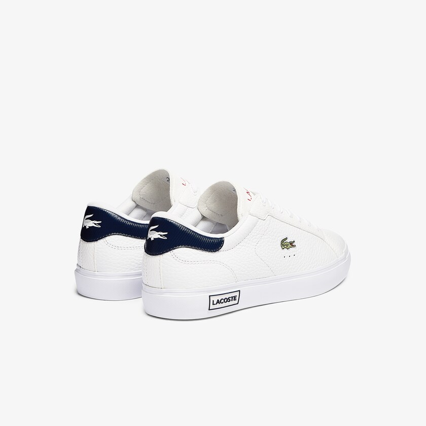 Tenis Lacoste Masculino Branco Bege Powercourt Leather QU9-73497L1