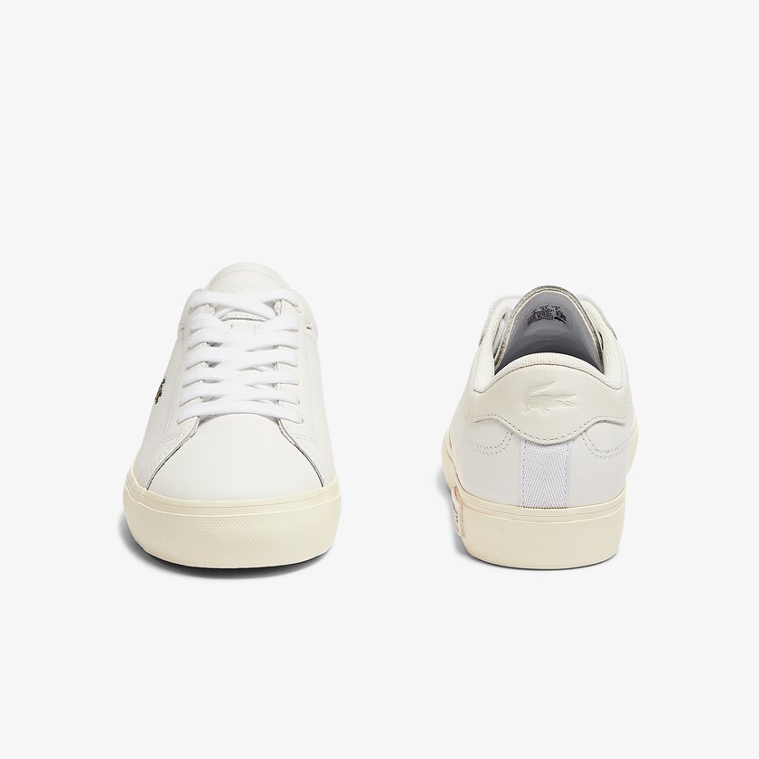 Tenis Lacoste Feminino Branco Cinzentas Powercourt Leather Popped Heal AD1-17701F9
