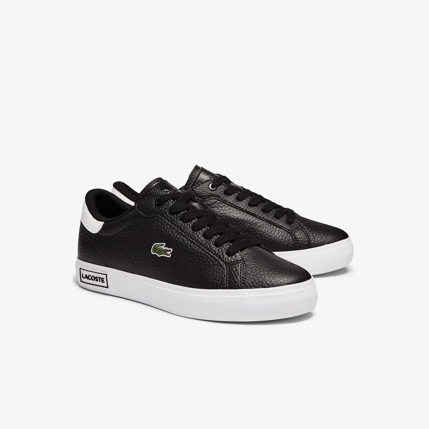 Tenis Lacoste Feminino Pretas Branco Powercourt Leather and Synthetic NN0-50155E5