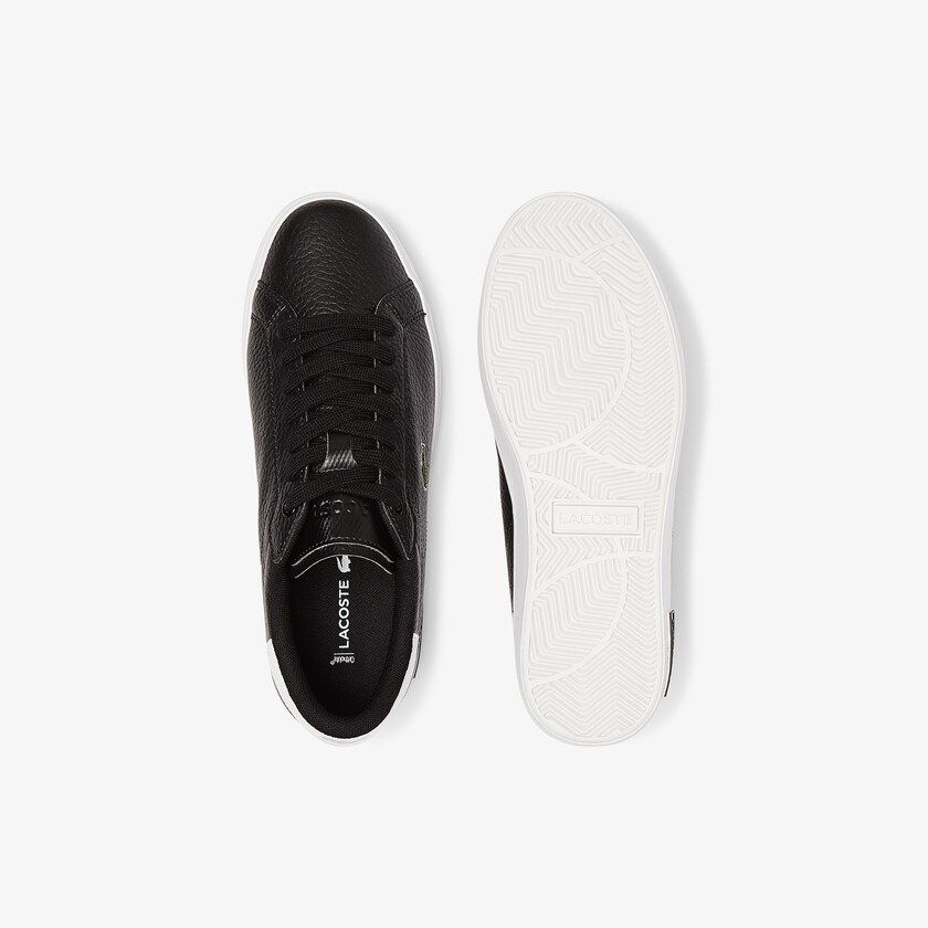Tenis Lacoste Feminino Pretas Branco Powercourt Leather and Synthetic NN0-50155E5