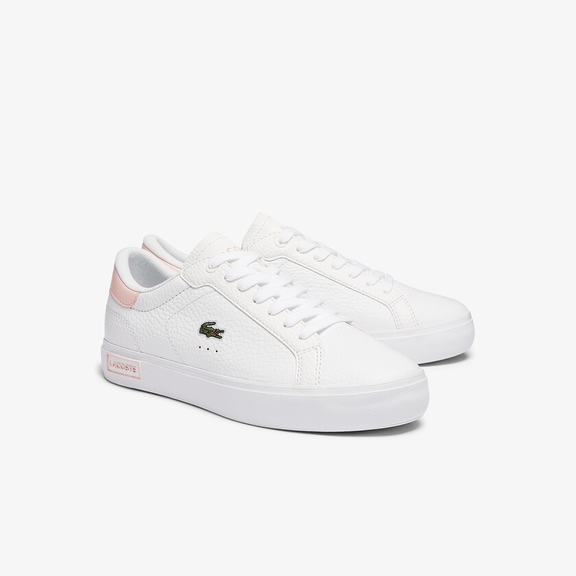 Tenis Lacoste Feminino Branco Luz Rosa Powercourt Leather and Synthetic AE3-05250O5