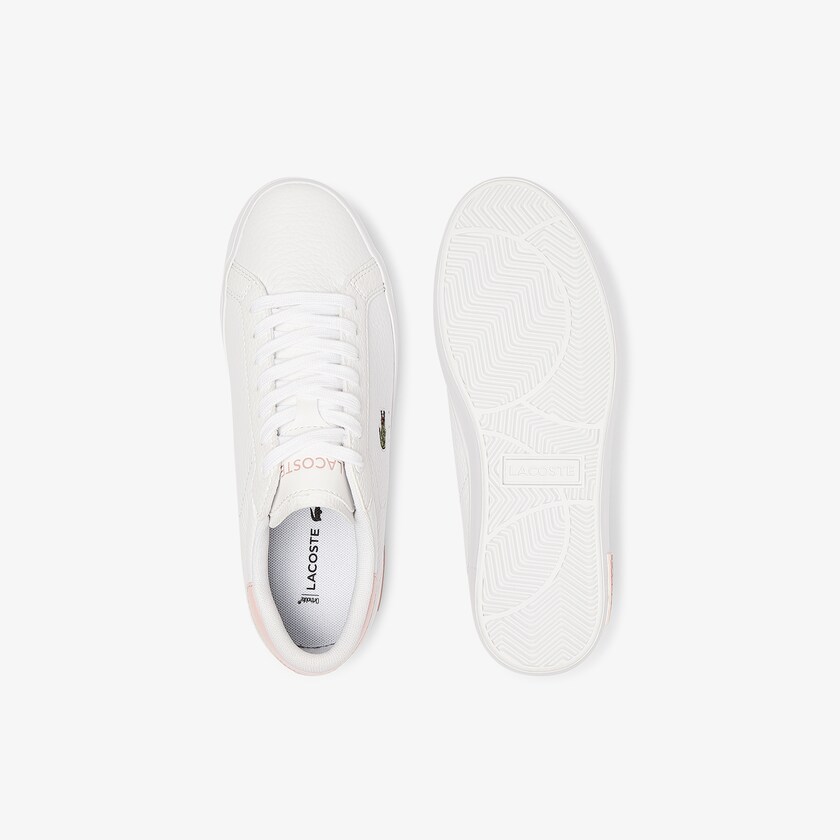 Tenis Lacoste Feminino Branco Luz Rosa Powercourt Leather and Synthetic AE3-05250O5