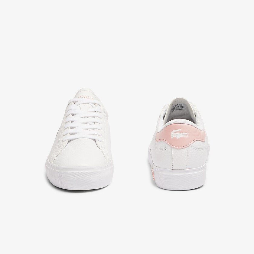 Tenis Lacoste Feminino Branco Luz Rosa Powercourt Leather and Synthetic AE3-05250O5