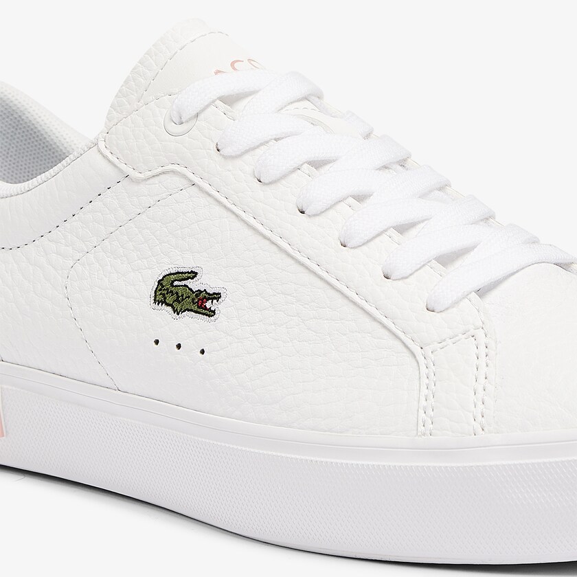Tenis Lacoste Feminino Branco Luz Rosa Powercourt Leather and Synthetic AE3-05250O5