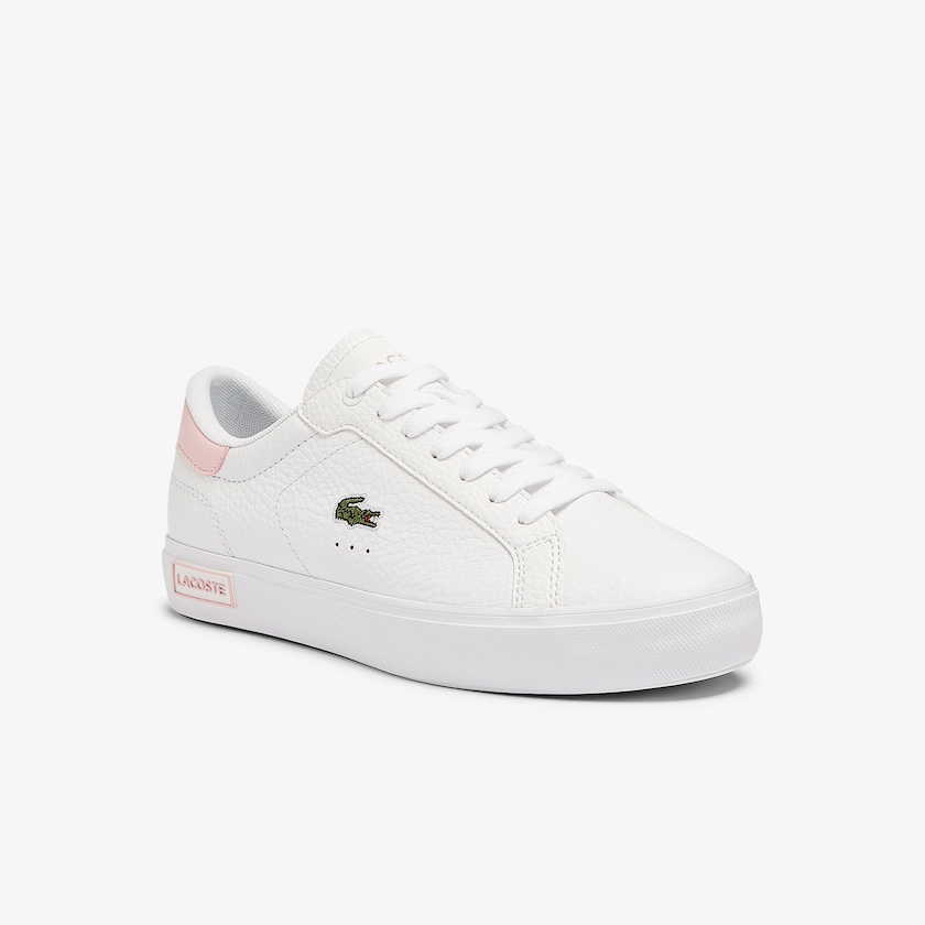 Tenis Lacoste Feminino Branco Luz Rosa Powercourt Leather and Synthetic AE3-05250O5
