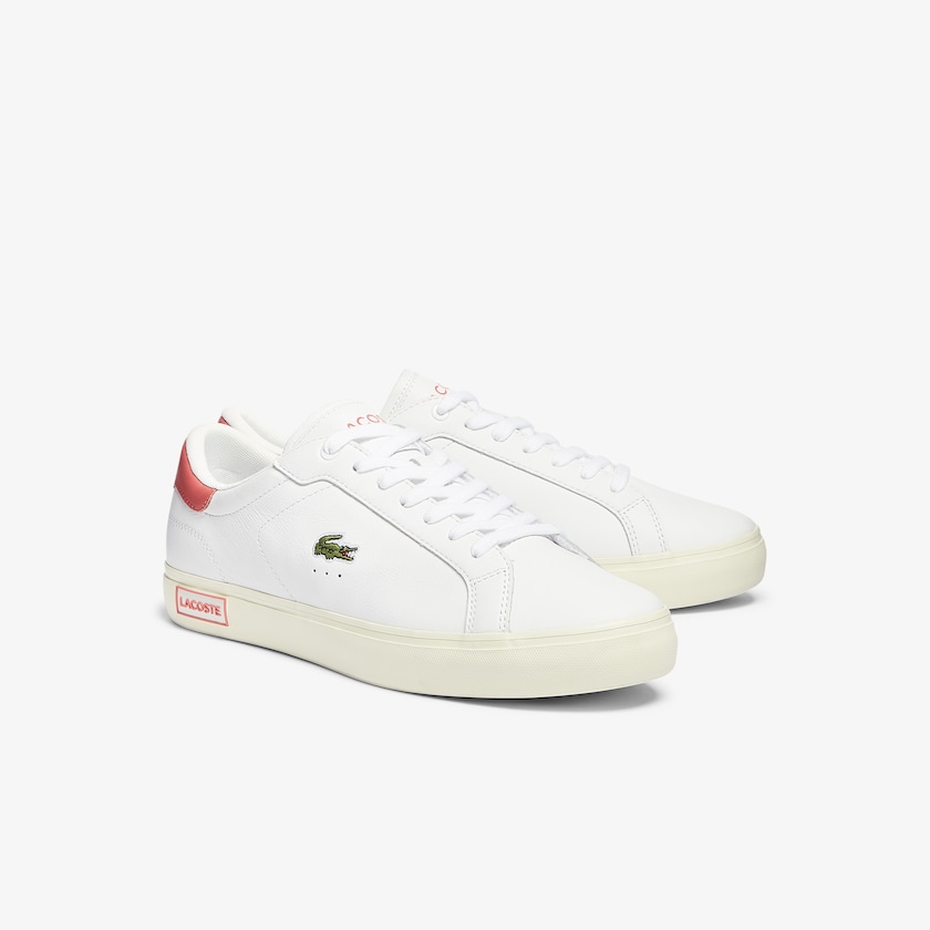 Tenis Lacoste Masculino Branco Bege Powercourt Smooth Leather YL8-35493S0