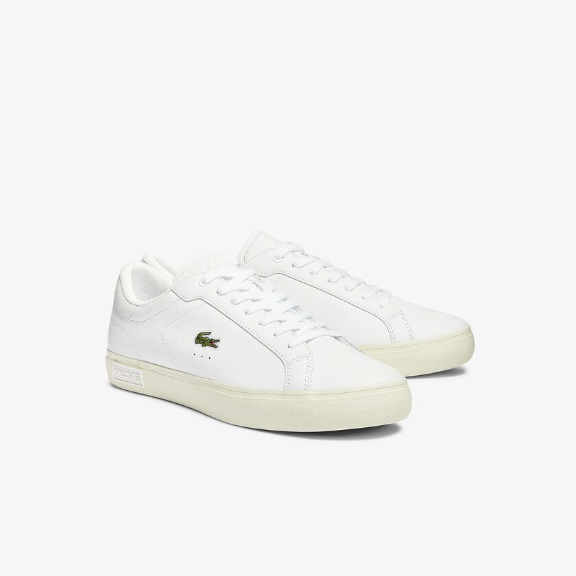 Tenis Lacoste Masculino Branco Branco Powercourt Smooth Leather QP7-91409B8