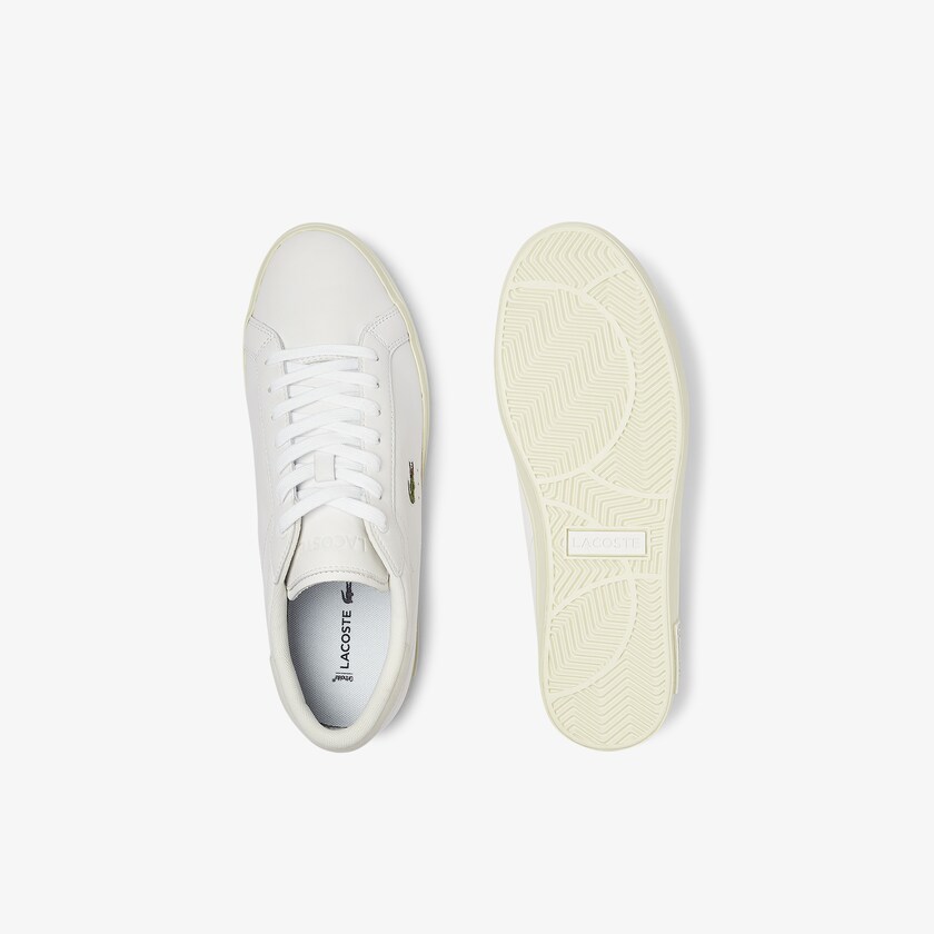 Tenis Lacoste Masculino Branco Branco Powercourt Smooth Leather QP7-91409B8