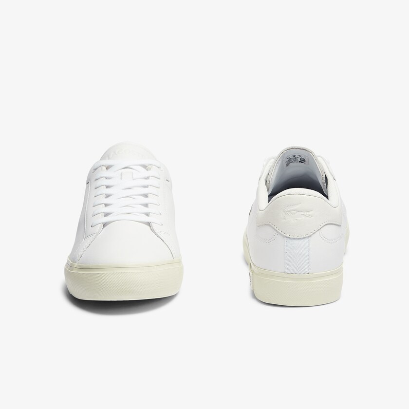Tenis Lacoste Masculino Branco Branco Powercourt Smooth Leather QP7-91409B8