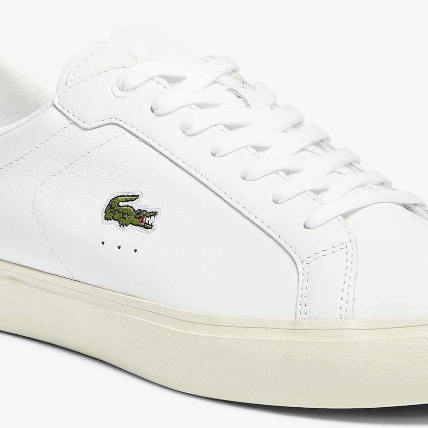 Tenis Lacoste Masculino Branco Branco Powercourt Smooth Leather QP7-91409B8