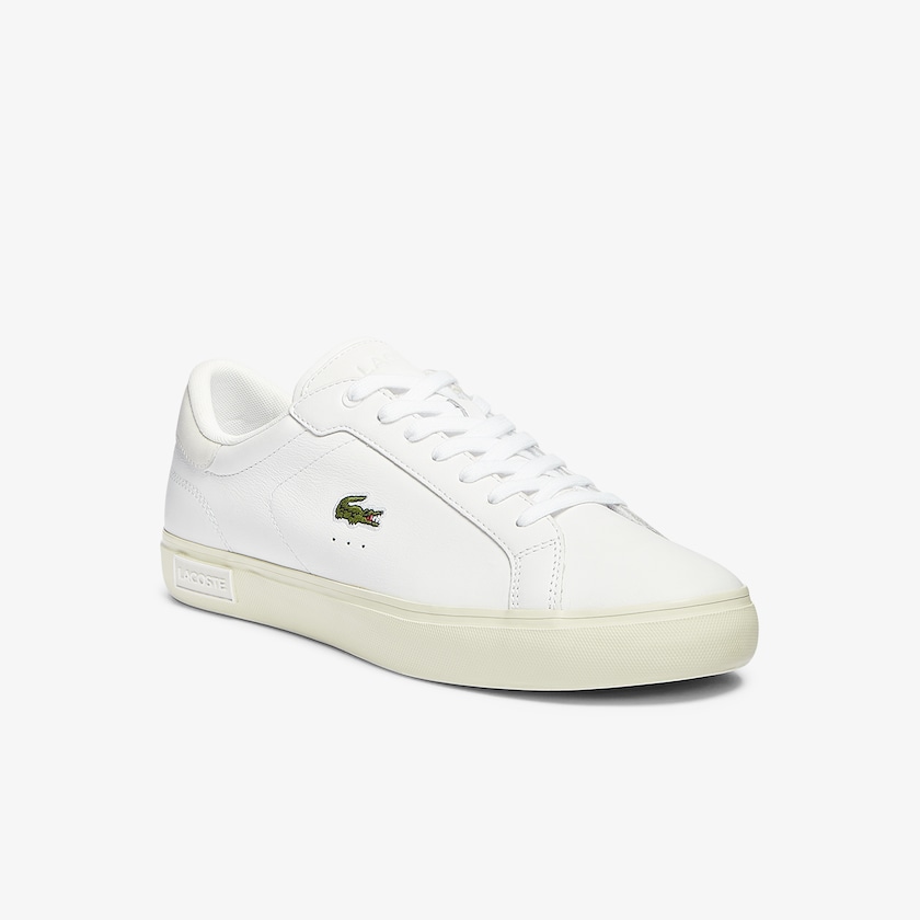 Tenis Lacoste Masculino Branco Branco Powercourt Smooth Leather QP7-91409B8