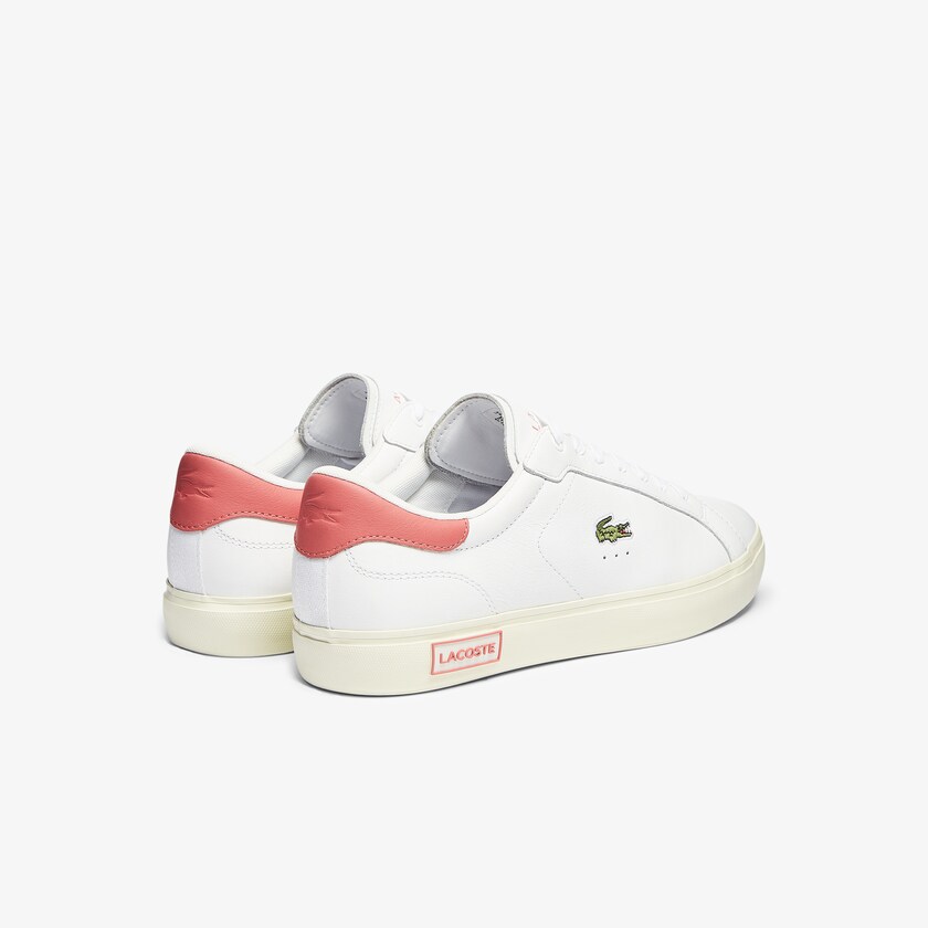 Tenis Lacoste Masculino Branco Rosa Powercourt Smooth Leather BJ3-85598V7