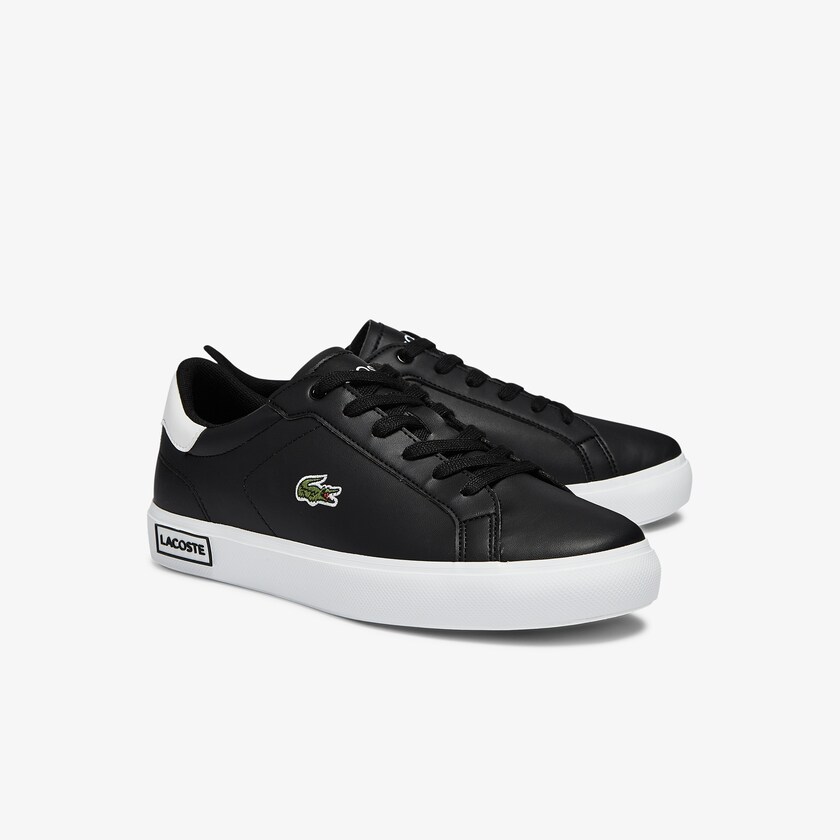 Tenis Lacoste Criança Pretas Branco Powercourt Synthetic SY9-64576J6