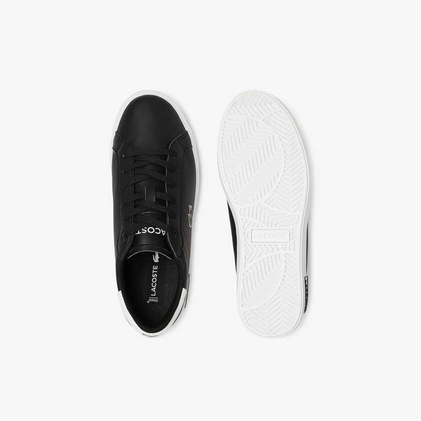 Tenis Lacoste Criança Pretas Branco Powercourt Synthetic SY9-64576J6