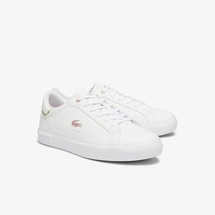 Tenis Lacoste Criança Branco Rosa Powercourt Synthetic Metallic Accent VS8-50125P9