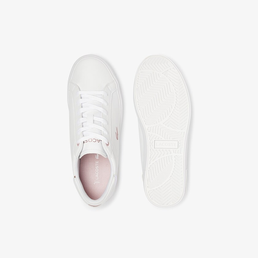 Tenis Lacoste Criança Branco Rosa Powercourt Synthetic Metallic Accent VS8-50125P9