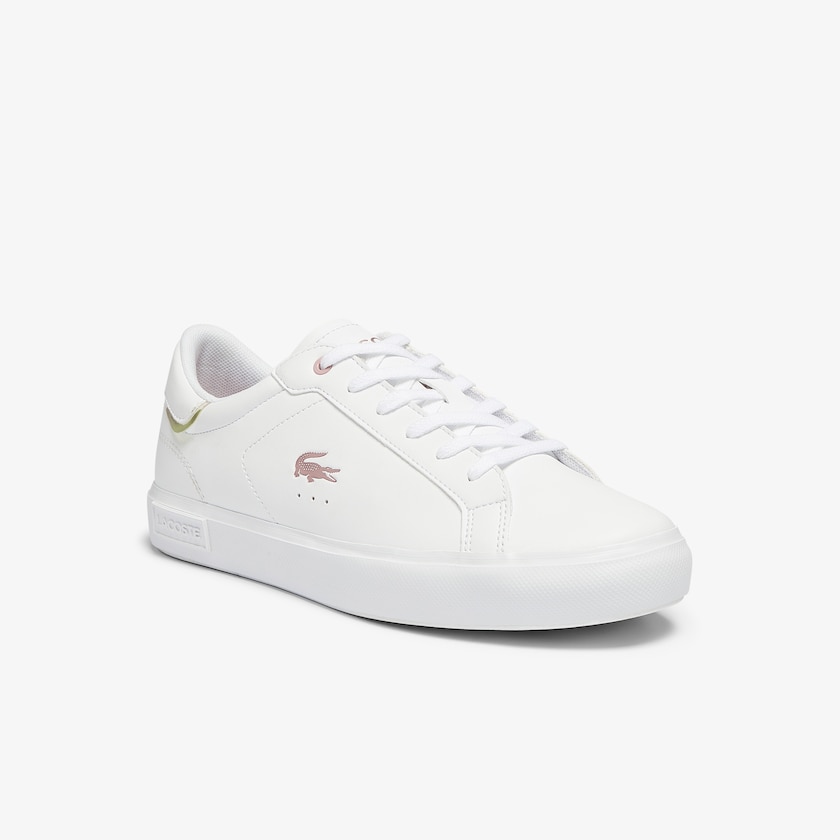 Tenis Lacoste Criança Branco Rosa Powercourt Synthetic Metallic Accent VS8-50125P9