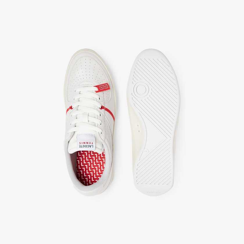 Tenis Lacoste Masculino Vermelhas Branco Quantace Leather DO6-60306S1