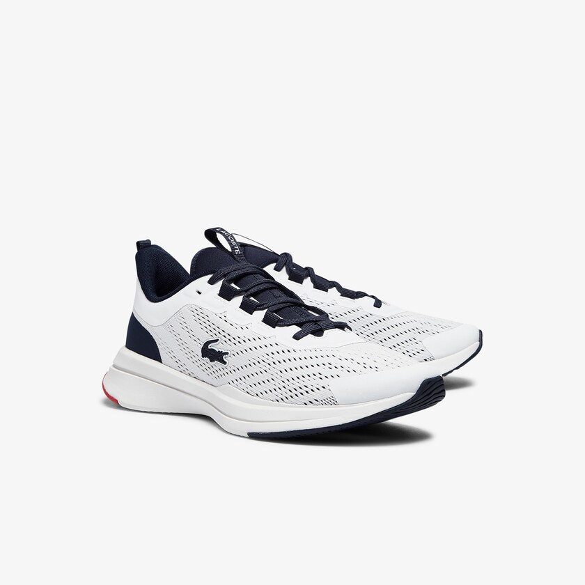 Tenis Lacoste Feminino Branco Azul Marinho Run Spin Textile RN3-44084G5