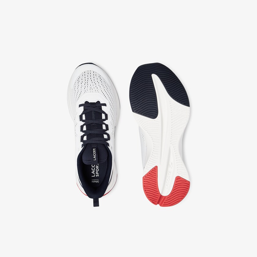 Tenis Lacoste Feminino Branco Azul Marinho Run Spin Textile RN3-44084G5