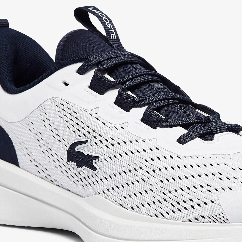 Tenis Lacoste Feminino Branco Azul Marinho Run Spin Textile RN3-44084G5