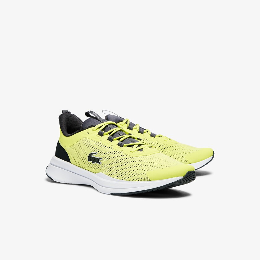Tenis Lacoste Masculino Luz Amarelas Branco Run Spin Textile JC1-26172K7