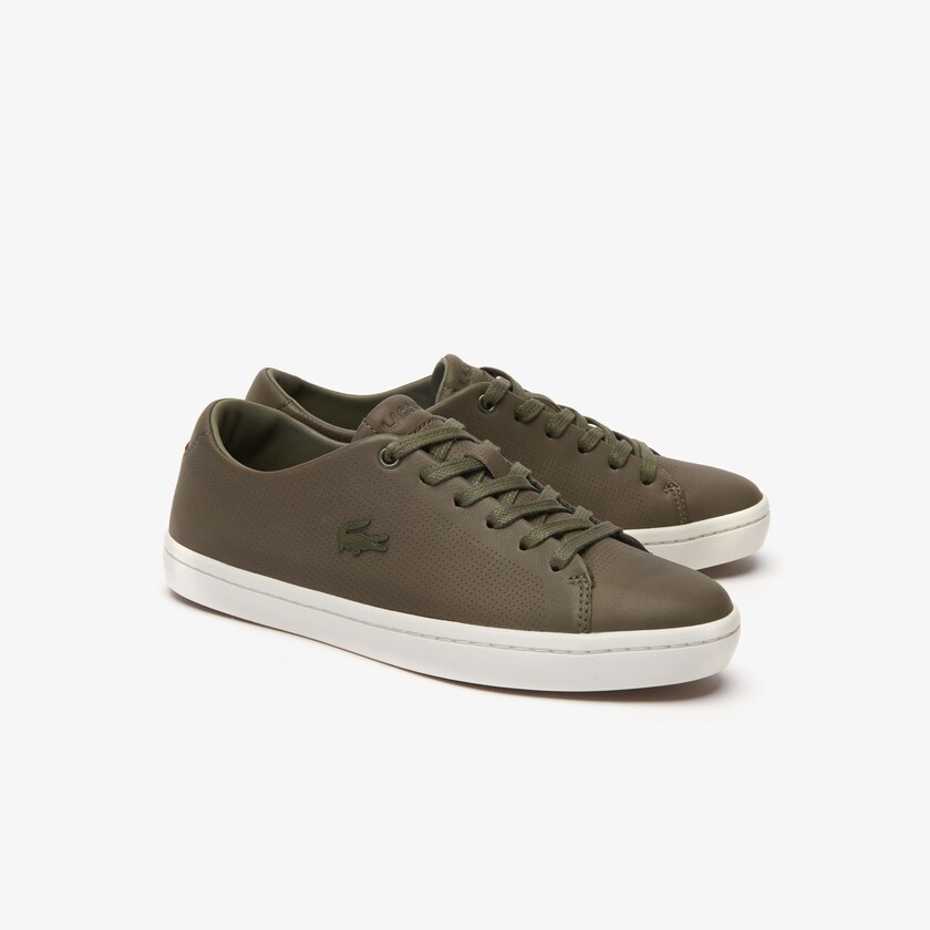 Tenis Lacoste Feminino Caqui Escuro Branco Showcourt 2.0 Leather ER5-80428C3