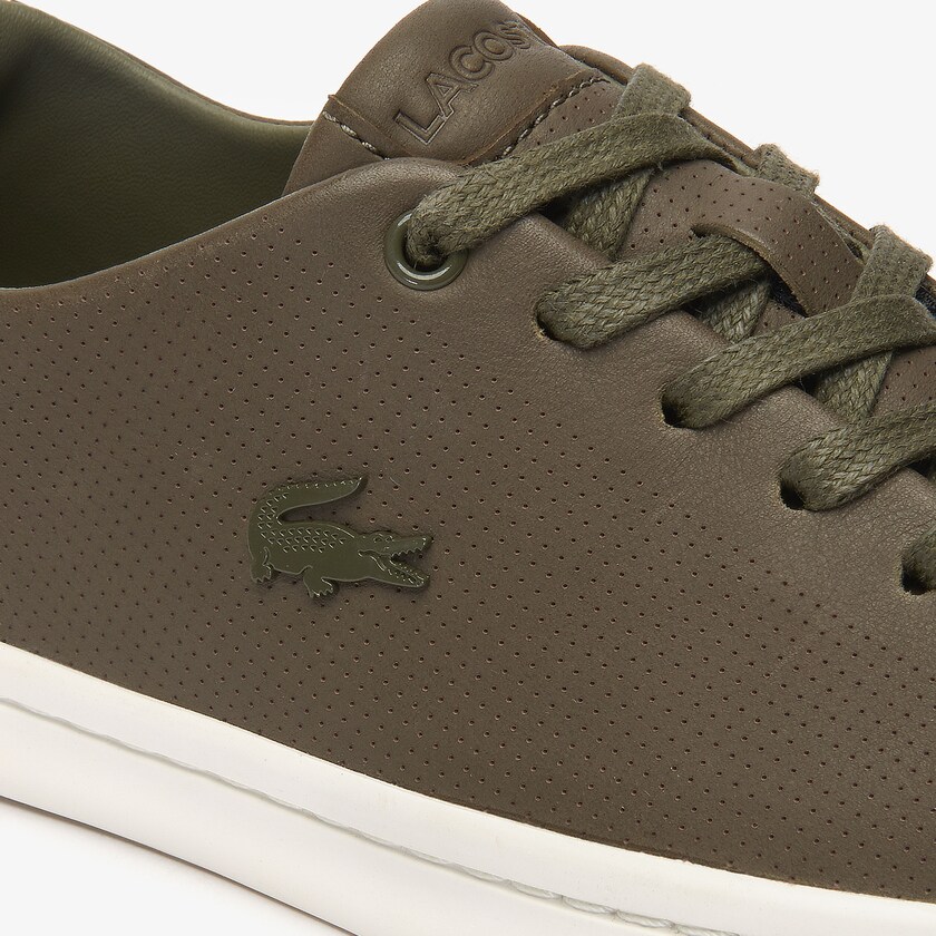 Tenis Lacoste Feminino Caqui Escuro Branco Showcourt 2.0 Leather ER5-80428C3
