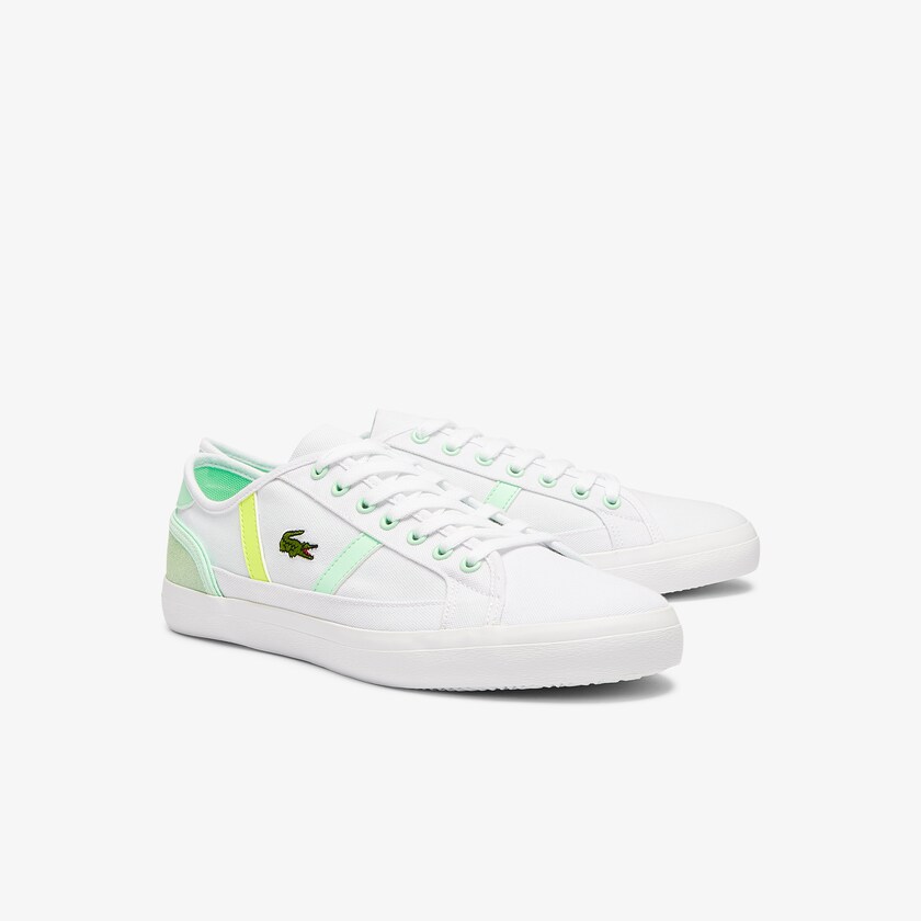Tenis Lacoste Masculino Branco Luz Verdes Sideline Canvas TW8-63416K3